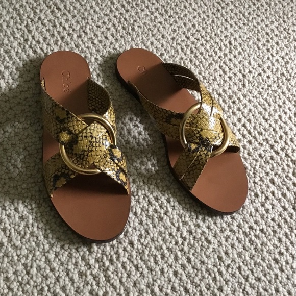 CHLOE RONY sandals in python print leather 38 IT - Picture 2 of 8